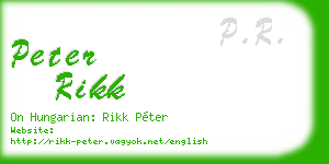 peter rikk business card